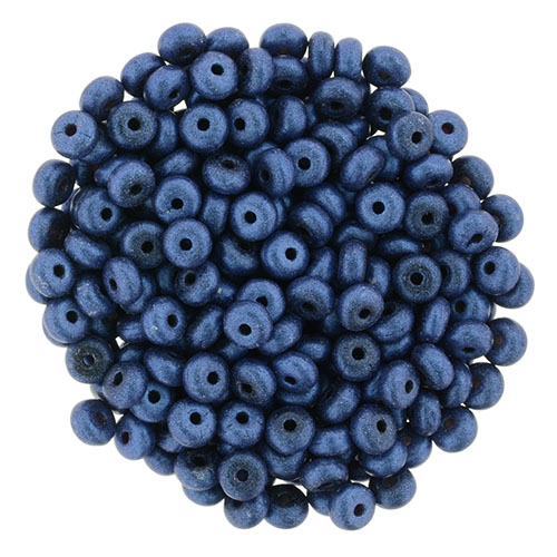 Czech 3mm Rondelle-Metallic Suede Blue * Strand of 100 Glass Beads