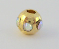 4x5mm Gold Plate Rhinestone Round-Crystal AB