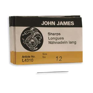 John James Sharps Needles Size #12 * 25 Needle Package
