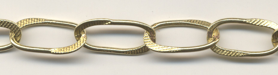 Handmade Java Brass Thin Twist Textured Rectangular Chain