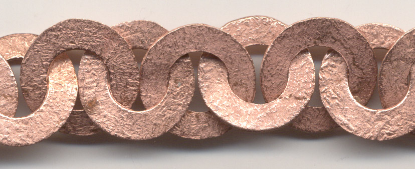 Handmade Java Copper Chubby Textured Circle Chain