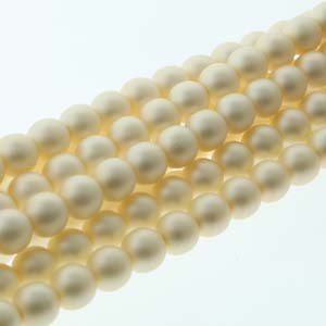 Czech Glass 4mm Round-Glass Pearls, Cream Matte  * 120 Bead Strand