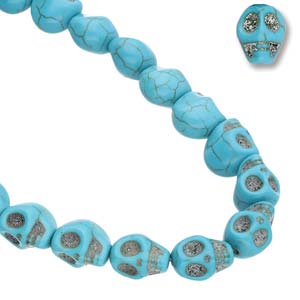 Synthetic Turquoise Skull Bead * 6 x 8 mm TURQUOISE