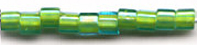 TOHO 2mm Cube-Lime Green Lined Aqua