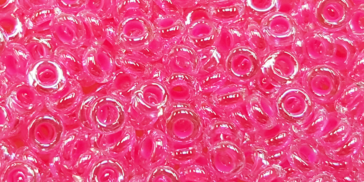 TOHO 11/o Demi Round, Neon Pink Lined Crystal, color # 11TD-978