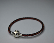 European Style Bracelet- Red and Black Braided Leather-7 European Style Bracelet- Red and Black Braided Leather-7