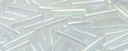 TOHO #3 Bugle Bead-Crystal Transparent Rainbow