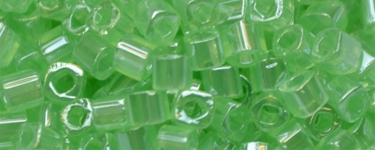 TOHO 1.5mm Cube Beads-Light Green Ceylon Pearl