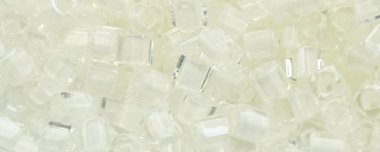 TOHO 1.5mm Cube Beads-White Lined Crystal #T1.5C981
