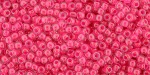 TOHO 11/o Round Seed Bead-Neon Pink Lined Crystal Transparent. 11T978-100 (image for) TOHO 11/o Round Seed Bead-Neon Pink Lined Crystal Transparent. 11T978-100