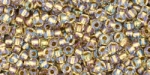 TOHO Size 11/o Round Seed Bead-Light Bronze Lined Crystal Rainbow. 11T262-100 (image for) TOHO Size 11/o Round Seed Bead-Light Bronze Lined Crystal Rainbow. 11T262-100