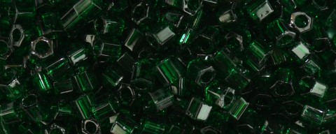 TOHO 8/o Hexagon-Dark Emerald Green Transparent, Stock # 8THex939-100 - Click Image to Close