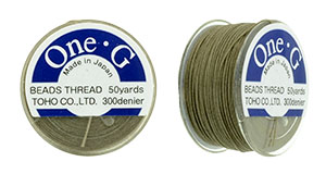 TOHO One-G Thread (5 bobbin's) 50 Yards-Light Khaki Stock #: PT-20-50-5