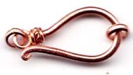 Handmade Java Copper Large Hook & Eye with Coiled End