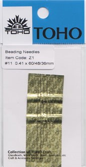 TOHO Beading Needle #11 - 6 Piece Variety Pack (0.41mm - 3 Lengths) - 15 pack