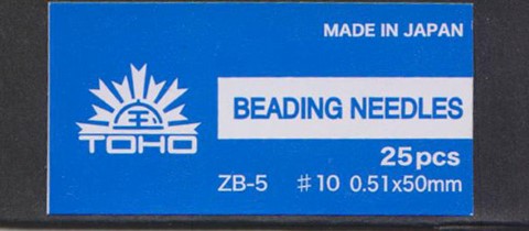 TOHO Beading Needle #10 (0.51x50mm) #ZB-5-5 packs of 25pc