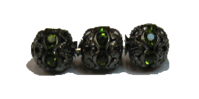6mm Rhinestone Round-Gunmetal/Olivine-100 pack (image for) 6mm Rhinestone Round-Gunmetal/Olivine-100 pack