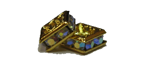 6mm Rhinestone Squaredelle-Gold/Crystal AB-100 pack (image for) 6mm Rhinestone Squaredelle-Gold/Crystal AB-100 pack