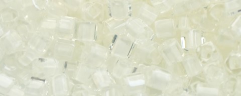 TOHO 1.5 mm Cube Beads-White Lined Crystal Stock # :T1.5C981-100