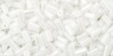 TOHO Size 1 Bugle Bead. 3mm Length-White Opaque Luster (image for) TOHO Size 1 Bugle Bead. 3mm Length-White Opaque Luster