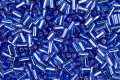 TOHO Size 1 Bugle Bead. 3mm Length-Sapphire Silver Lined (image for) TOHO Size 1 Bugle Bead. 3mm Length-Sapphire Silver Lined