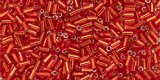 TOHO Size 1 Bugle Bead. 3mm Length-Ruby Hyacinth Silver Lined (image for) TOHO Size 1 Bugle Bead. 3mm Length-Ruby Hyacinth Silver Lined