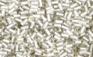 TOHO Size 1 Bugle Bead. 3mm Length-Crystal Silver Lined Matte (image for) TOHO Size 1 Bugle Bead. 3mm Length-Crystal Silver Lined Matte