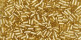 TOHO Size 1 Bugle Bead. 3mm Length-Light Topaz Silver Lined Matte (image for) TOHO Size 1 Bugle Bead. 3mm Length-Light Topaz Silver Lined Matte