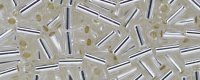 TOHO Size 1 Bugle Bead. 3mm Length-Crystal Silver Lined (image for) TOHO Size 1 Bugle Bead. 3mm Length-Crystal Silver Lined