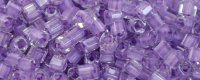TOHO 1.5mm Cube Shape Seed Beads-Light Purple Lined Crystal Transparent (image for) TOHO 1.5mm Cube Shape Seed Beads-Light Purple Lined Crystal Transparent