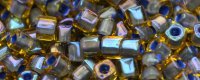 TOHO 1.5mm Cube Shape Seed Beads-Purple Lined Light Topaz Transparent (image for) TOHO 1.5mm Cube Shape Seed Beads-Purple Lined Light Topaz Transparent