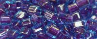TOHO 1.5mm Cube Shape Seed Beads-Purple Lined Aqua Transparent (image for) TOHO 1.5mm Cube Shape Seed Beads-Purple Lined Aqua Transparent