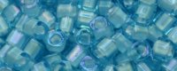 TOHO 1.5mm Cube Shape Seed Beads-White Lined Light Aqua Transparent (image for) TOHO 1.5mm Cube Shape Seed Beads-White Lined Light Aqua Transparent
