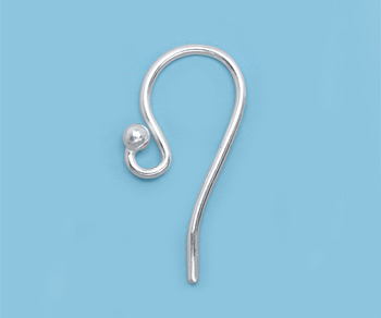 Sterling Silver Filled - French Hook Earwire with 2mm Ball End, 18mm * Package of 10