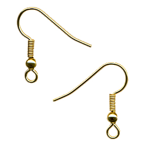 Gold Plate - Earwire w/ Coil & Ball