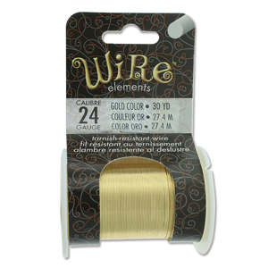 Tarnish Resistant Wire - 24 Gauge Gold * 30 Yard Spool