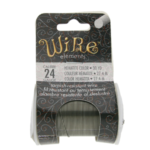 Tarnish Resistant Wire - 24 Gauge Hematite * 30 Yard Spool