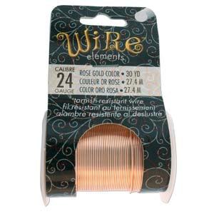 Tarnish Resistant Wire - 24 Gauge Rose Gold * 30 Yard Spool
