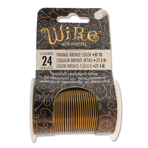 Tarnish Resistant Wire - 24 Gauge Vintage Bronze * 30 Yard Spool