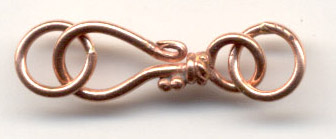 Handmade Java Copper Small Simple Hook & Eye * 5 Sets