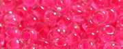 TOHO 8/o Round-Neon Pink Lined Crystal #8T978