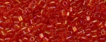 TOHO Size 1/2 Bugle Bead. 2mm Length-Ruby Hyacinth Transparent Rainbow. 100 Gram Bag (image for) TOHO Size 1/2 Bugle Bead. 2mm Length-Ruby Hyacinth Transparent Rainbow. 100 Gram Bag