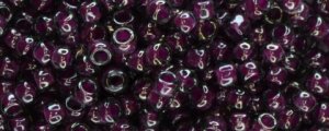 TOHO 6/o Round Seed Bead-Magenta Lined Black Diamond Transparent. 6T1076-250 (image for) TOHO 6/o Round Seed Bead-Magenta Lined Black Diamond Transparent. 6T1076-250