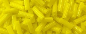 TOHO Size #2 Bugle Bead, 6mm Length. Yellow Opaque. 100 Gram Bag (image for) TOHO Size #2 Bugle Bead, 6mm Length. Yellow Opaque. 100 Gram Bag