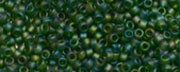 TOHO 15/o Round-Avocado Green Transparent Rainbow Matte #15T167BF-100
