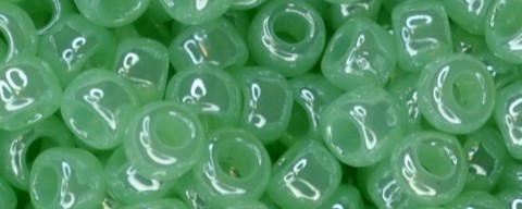 TOHO Size 8/o Round Seed Bead-Light Green Ceylon Pearl. 8T144-250 (image for) TOHO Size 8/o Round Seed Bead-Light Green Ceylon Pearl. 8T144-250