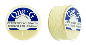 TOHO One-G Thread (5 bobbin's) 50 Yards-Cream Stock #: PT-13-50-5
