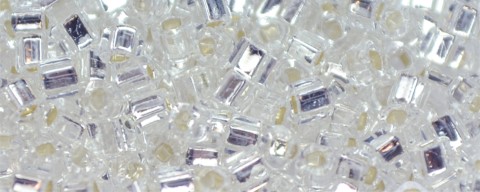 TOHO 2 mm Cube-Crystal Silver Lined-100 Grams