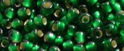 TOHO Size 11/o Round Seed Bead-Emerald Green Silver Lined Matte. 11T36F-250 (image for) TOHO Size 11/o Round Seed Bead-Emerald Green Silver Lined Matte. 11T36F-250
