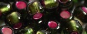 TOHO 6/o Round Seed Bead-Raspberry Lined Olivine. 6T2204-250 (image for) TOHO 6/o Round Seed Bead-Raspberry Lined Olivine. 6T2204-250